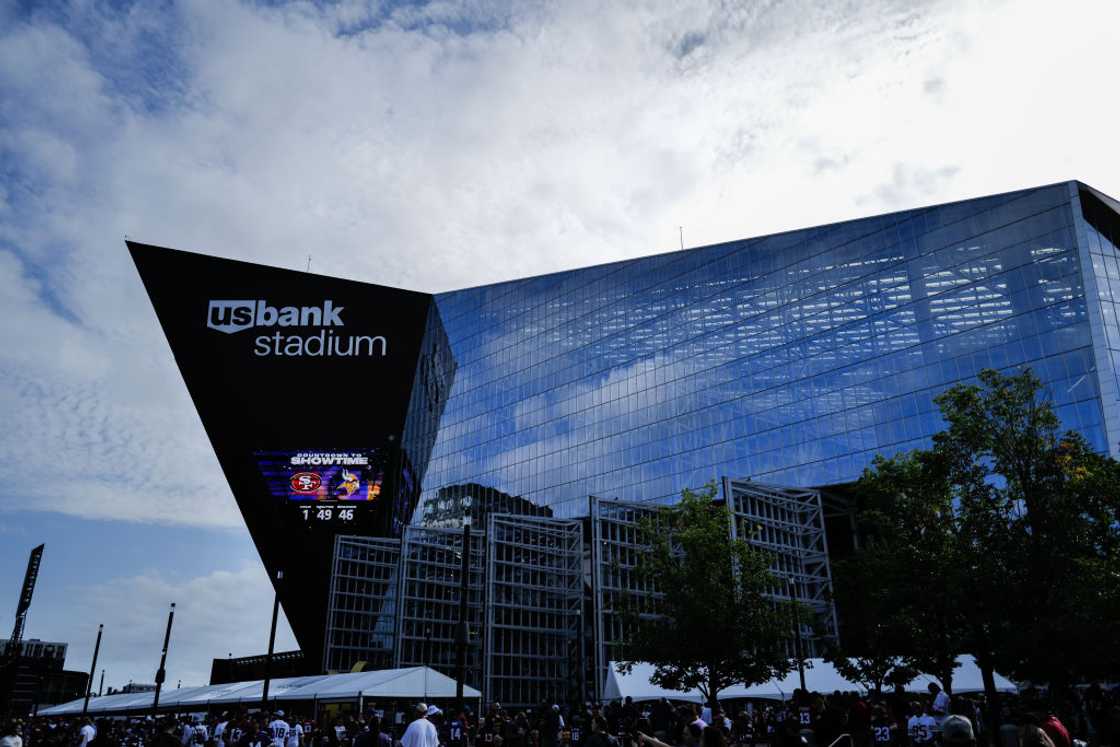 Front view of U.S. Bank Stadium Front view of U.S. Bank Stadium