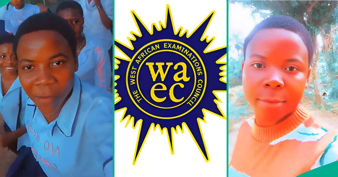 A girl who danced happily after writing her WAEC displays results online