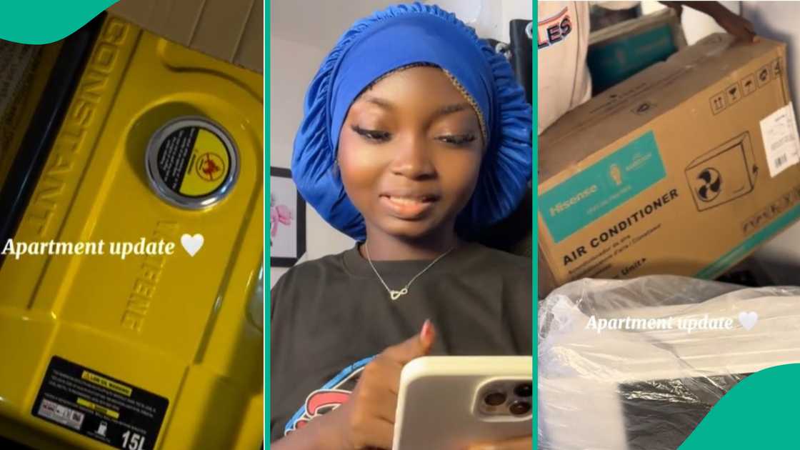 Nigerian lady turns 20 and treats herself to new home appliances