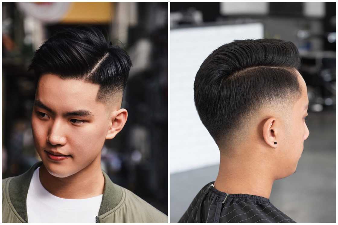 The side part with a fade The side part with a fade