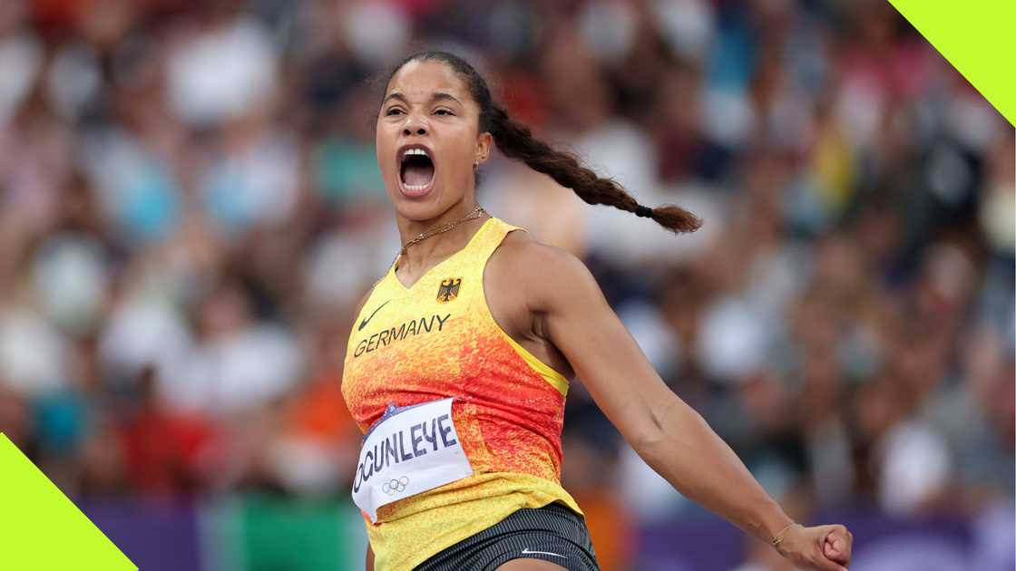 Yemisi Ogunleye during the Paris 2024 Olympic Games shot put final