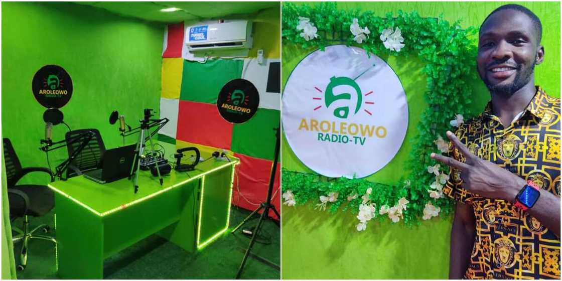 This is awesome: Many react as Nigerian man commissions his 1-room radio-TV station, shares photos This is awesome: Many react as Nigerian man commissions his 1-room radio-TV station, shares photos
