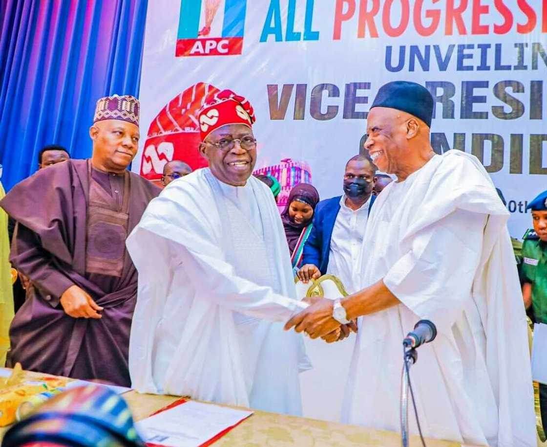 Bola Tinubu, APC, 2023 election, Kashim Shettima, INEC, APC national chairman, Senator Abdullahi Adamu