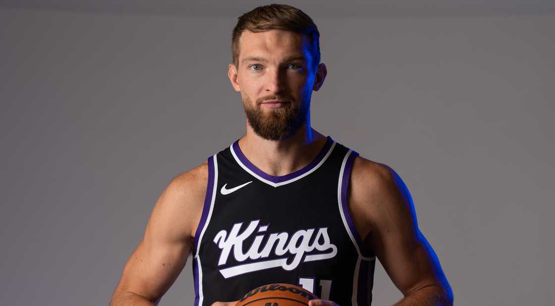 Domantas Sabonis poses during a media day photo shoot Domantas Sabonis poses during a media day photo shoot