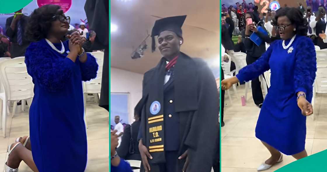 Lead City University Graduate Bags First Class, His Mother Kneels and Cries in Emotional Video