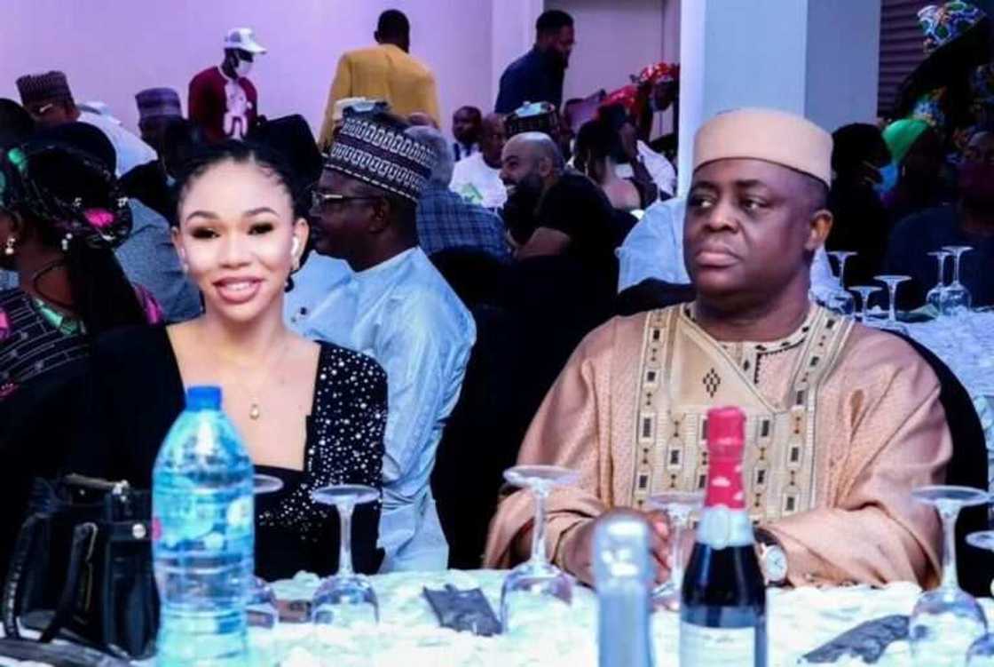 Hotunan Fani-Kayode da zukekiyar masoyiyarsa a wurin haska fim din Yahaya Bello