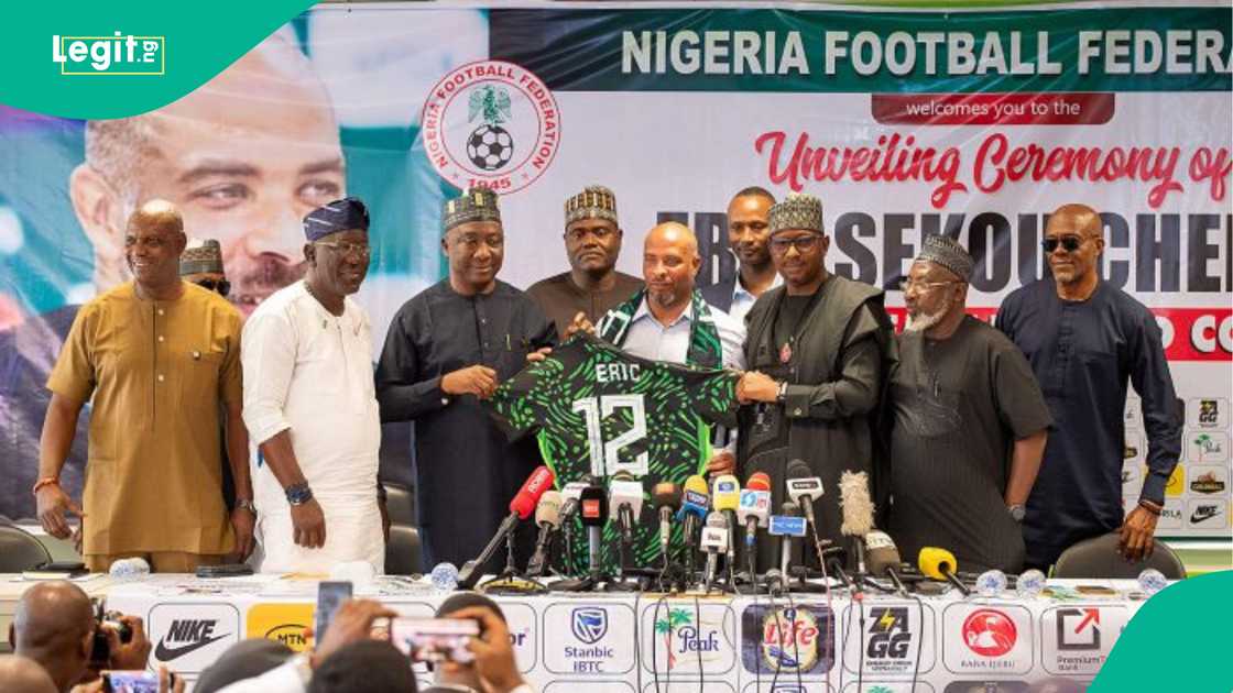 Eric Chelle, Ibrahim Gusau, NFF, Super Eagles, MKO Abiola National Stadium, Abuja, Nigeria. Eric Chelle, Ibrahim Gusau, NFF, Super Eagles, MKO Abiola National Stadium, Abuja, Nigeria.