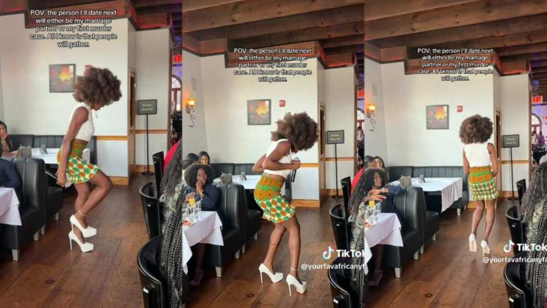 Three different shots of the dancing lady