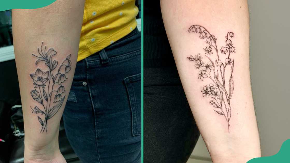 Forearm Lily of the Valley tattoos