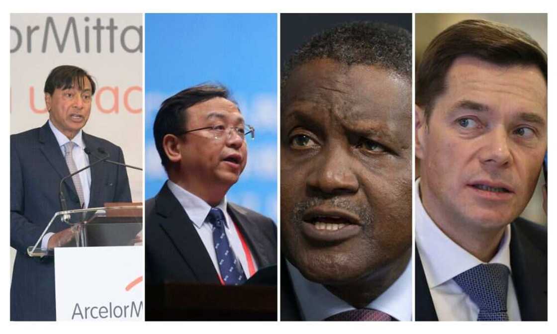 Lakshmi Mittal, Chuang-Fu, Dangote, and Alexey Usmanov
Credit: Mikhail Svetlov / Contributor