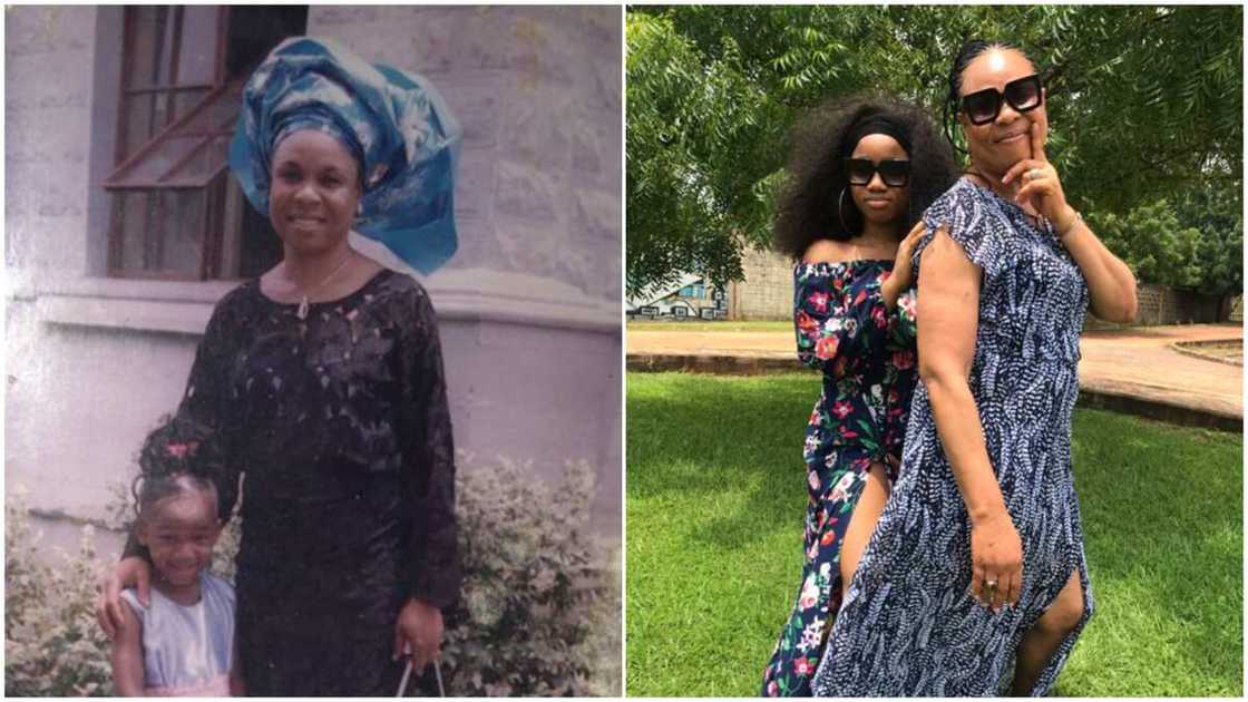 Photos of mother and daughter generates reactions, people praise mum's beauty Photos of mother and daughter generates reactions, people praise mum's beauty