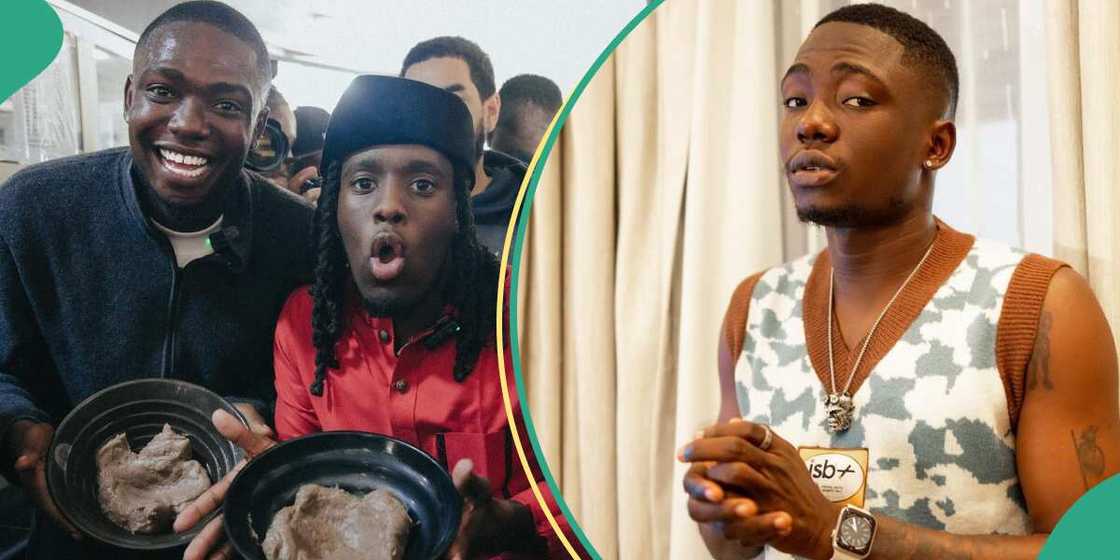 Shanks Comics takes Kai Cenat to eat amala. Shanks Comics takes Kai Cenat to eat amala.