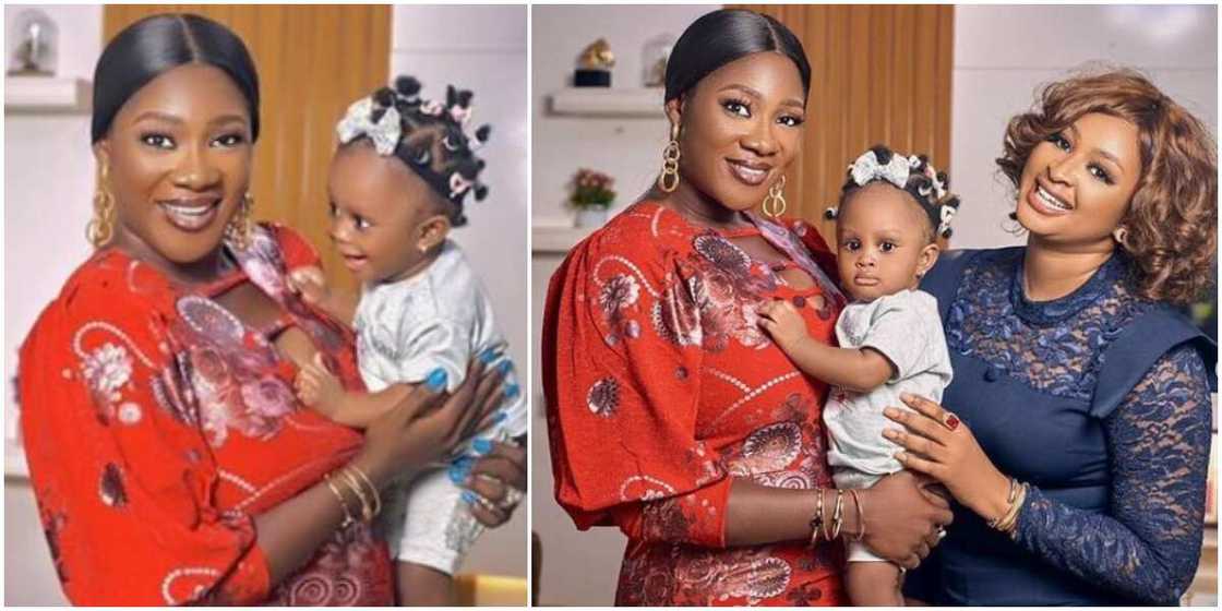 Mercy Johnson and goddaughter. Mercy Johnson and goddaughter.