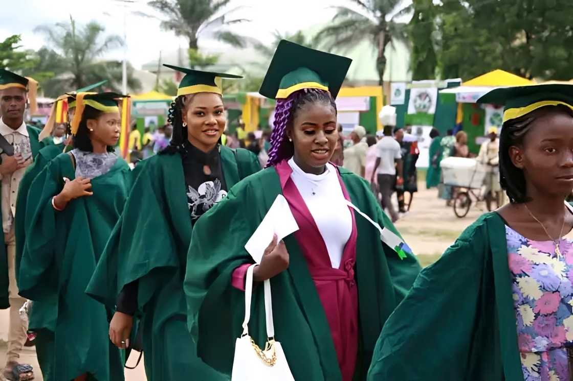 A procession of students during a convocation ceremony. A procession of students during a convocation ceremony.