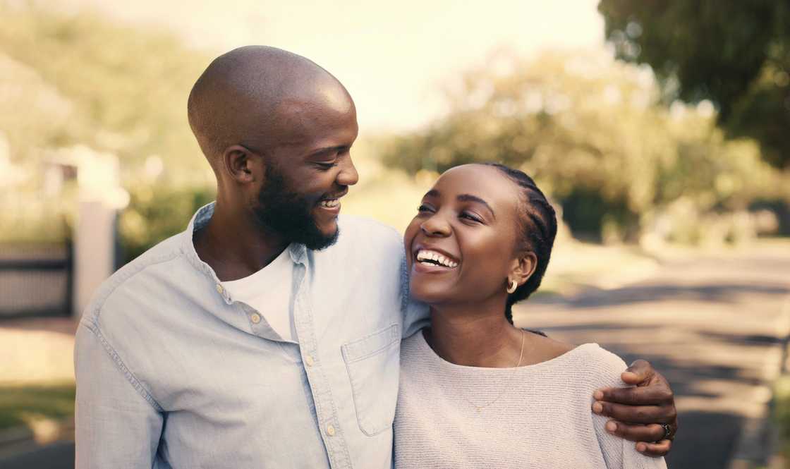 A lady and man hugging A lady and man hugging