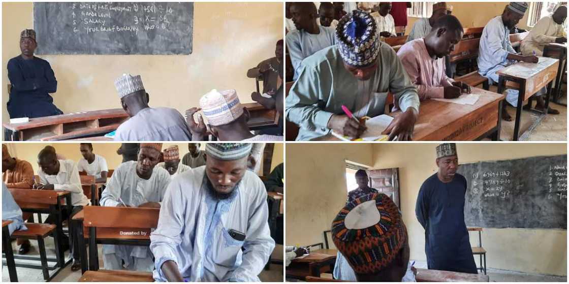 Nigerians react as governor visits school, sets impromptu test for teachers and invigilates them Nigerians react as governor visits school, sets impromptu test for teachers and invigilates them