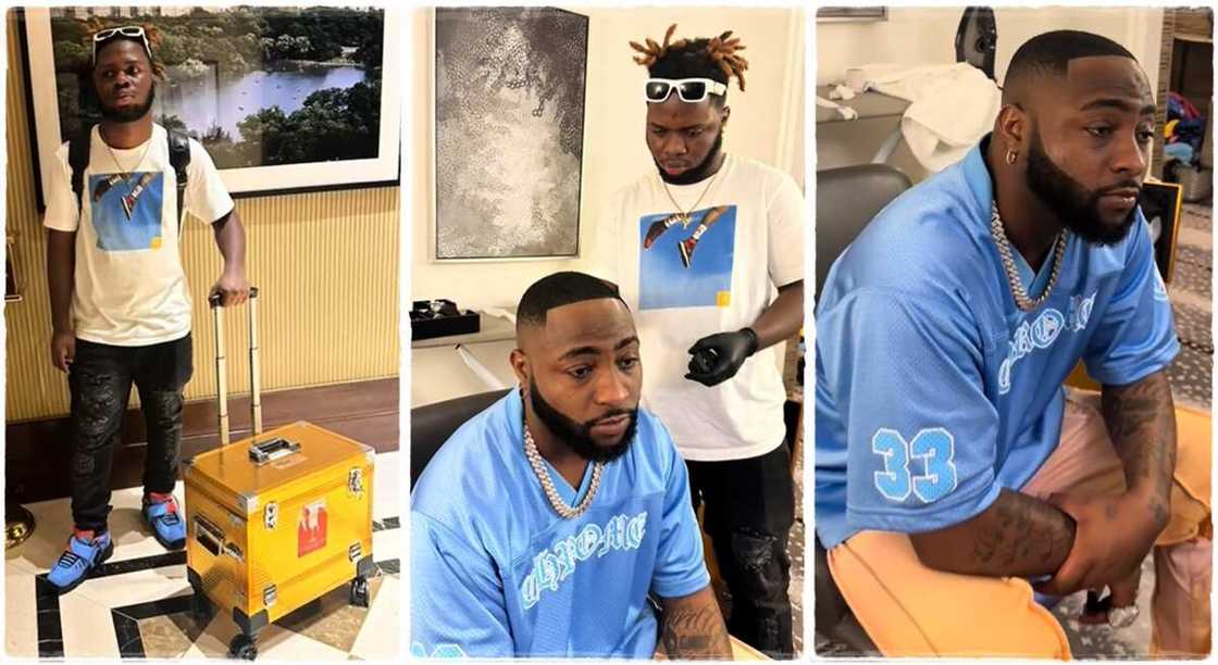Barber who gave Davido a haircut celebrates. Barber who gave Davido a haircut celebrates.