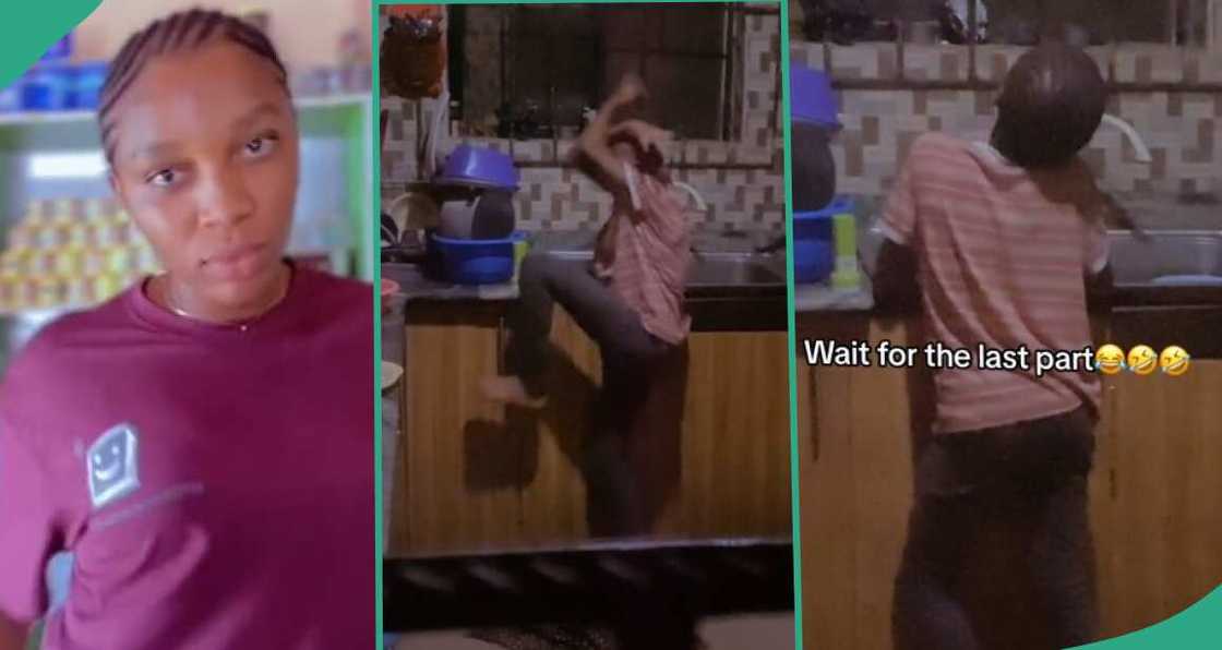 Lady shares what she found her last born doing in kitchen at night after being told to wash plates Lady shares what she found her last born doing in kitchen at night after being told to wash plates