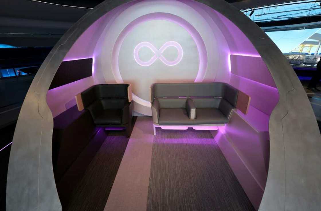 A model of a passenger hyperloop capsule at Dubai's 2020 Expo. The 
UAE firm DP World is one of the firms trying to develop a hyperloop A model of a passenger hyperloop capsule at Dubai's 2020 Expo. The 
UAE firm DP World is one of the firms trying to develop a hyperloop