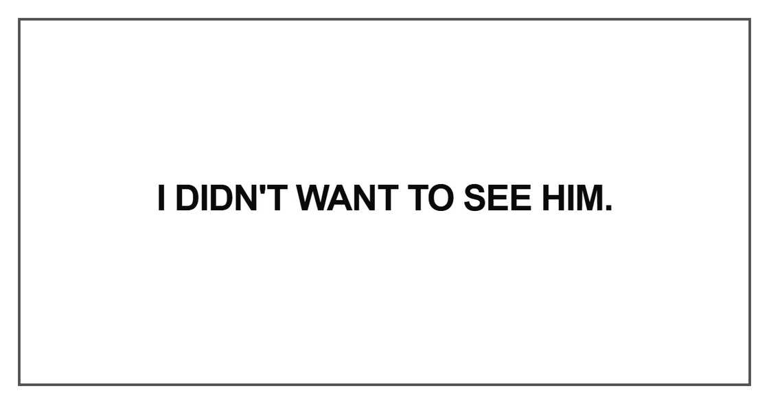 I didn't want to see him