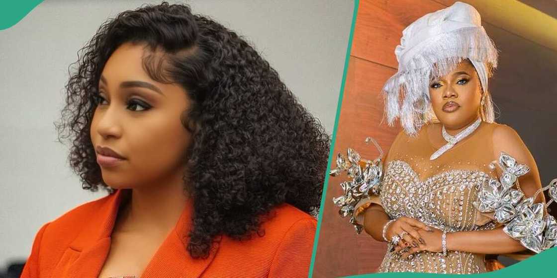 Rita Dominic reacts to Toyin Abraham's video. Rita Dominic reacts to Toyin Abraham's video.