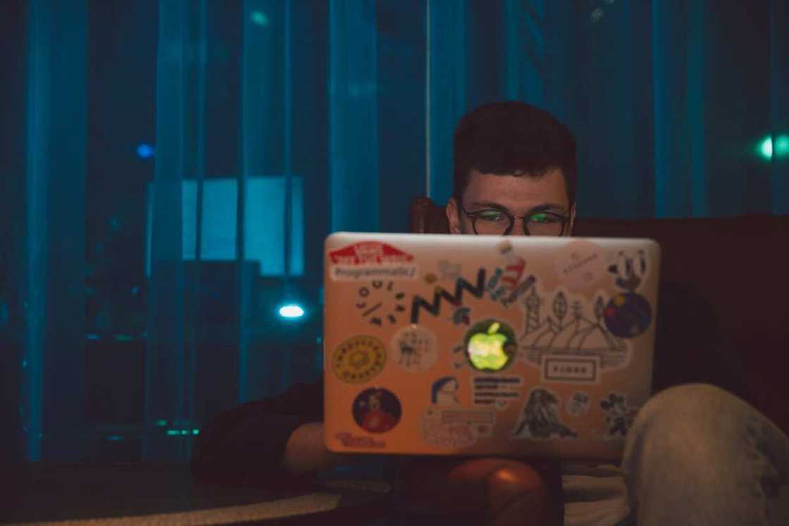 A man using a laptop A man using a laptop