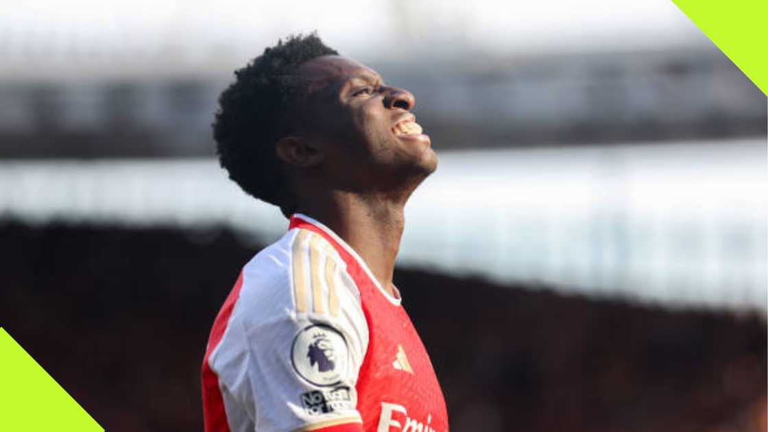 Eddie Nketiah at Arsenal. Eddie Nketiah at Arsenal.