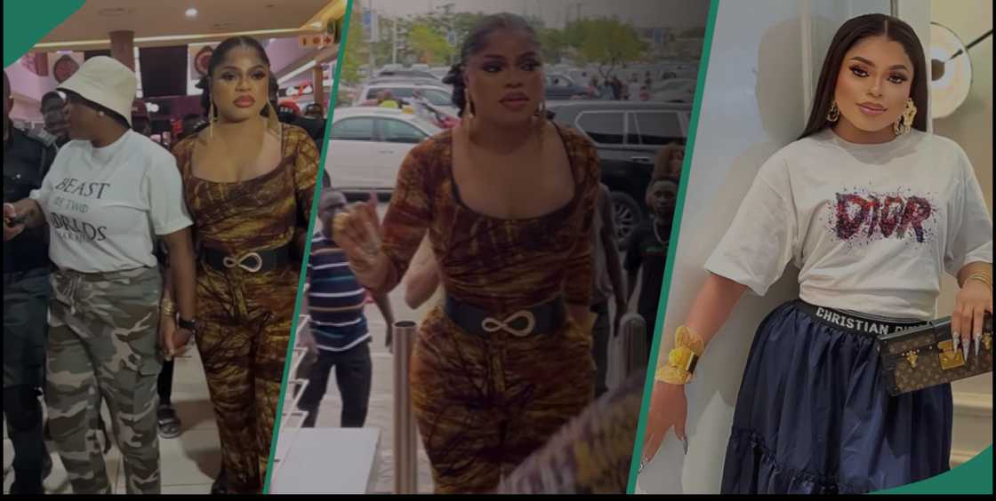 Bobrisky arrives Ikeja City Mall cinema for Ajakaju movie