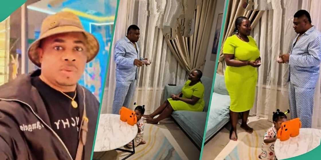 Nigerian man gifts wife bundles of cash Nigerian man gifts wife bundles of cash