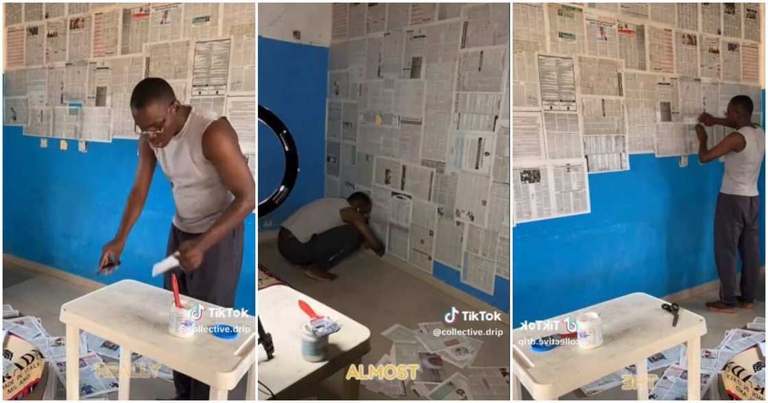 Old newspapers, Nigerian man Old newspapers, Nigerian man