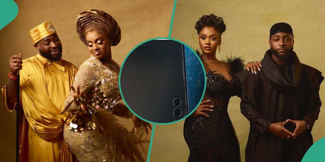 Chivido: Davido trends over Samsung Galaxy Z Fold gift as wedding invite. Chivido: Davido trends over Samsung Galaxy Z Fold gift as wedding invite.