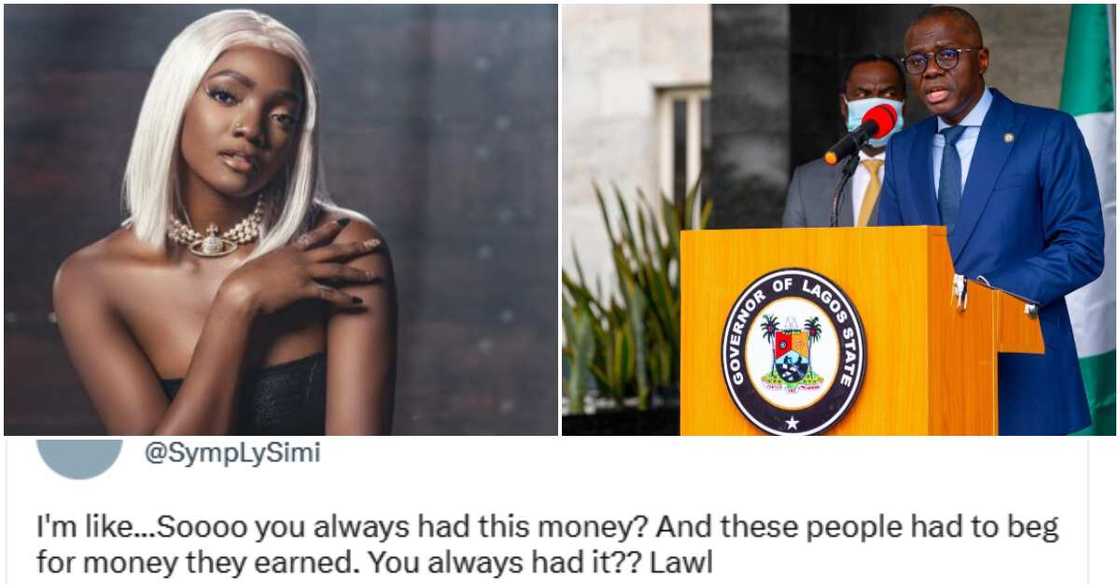 Simi reacts to Lagos pension funds. Simi reacts to Lagos pension funds.