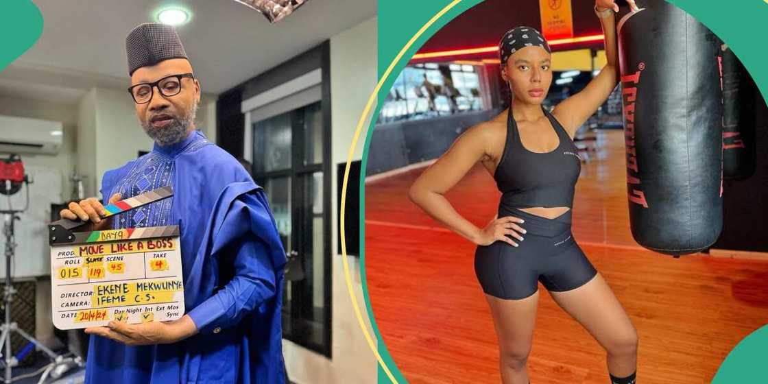 Nancy Isime undergoes tremendous transformation as she disguises herself as a man. Nancy Isime undergoes tremendous transformation as she disguises herself as a man.