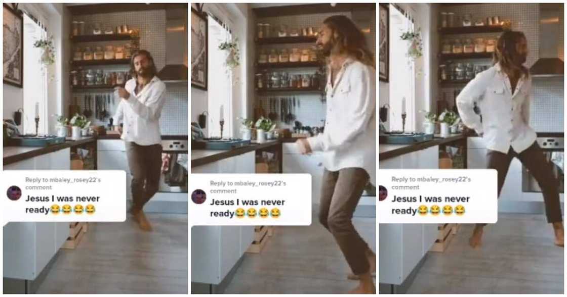 Jesus lookalike dancing to Buga, Buga dance challenge latest video, Buga by Kizz Daniel featuring Tekno Jesus lookalike dancing to Buga, Buga dance challenge latest video, Buga by Kizz Daniel featuring Tekno