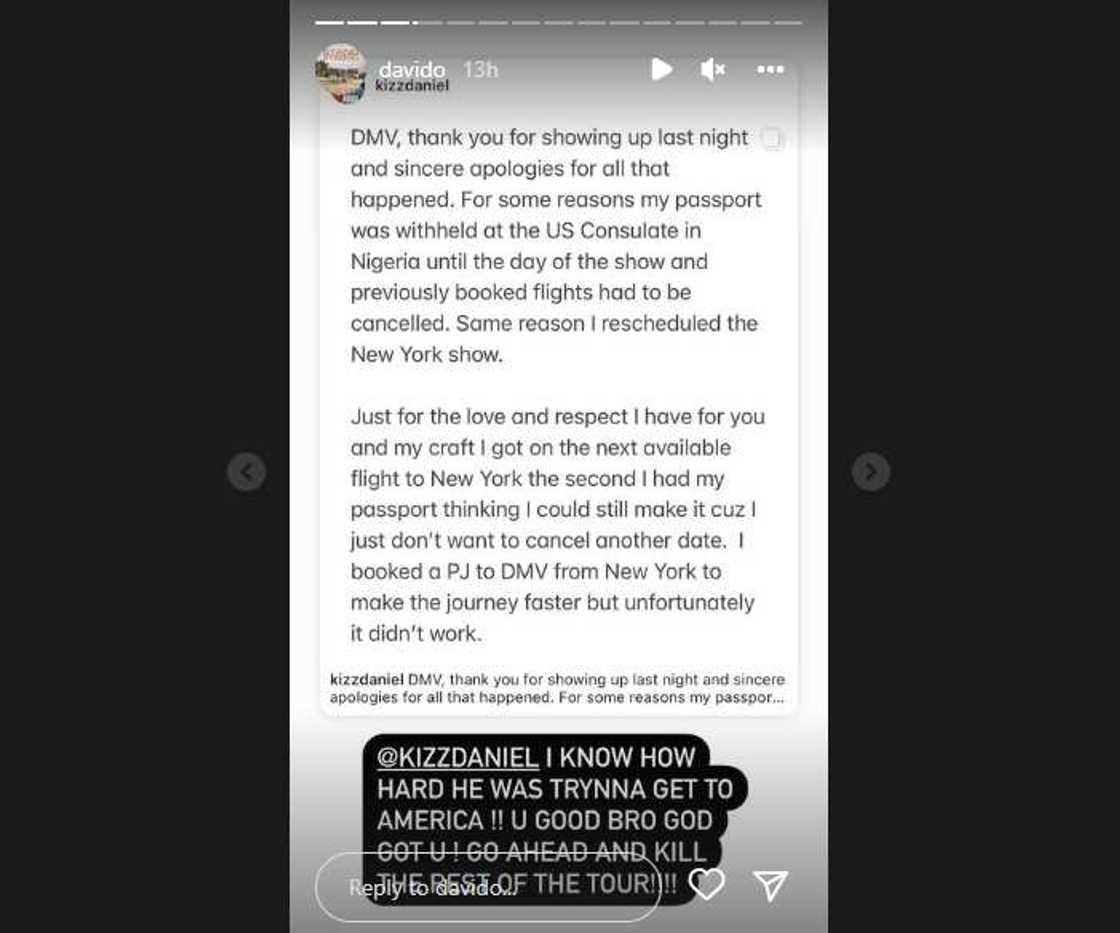 Davido defends Kizz Daniel. Davido defends Kizz Daniel.