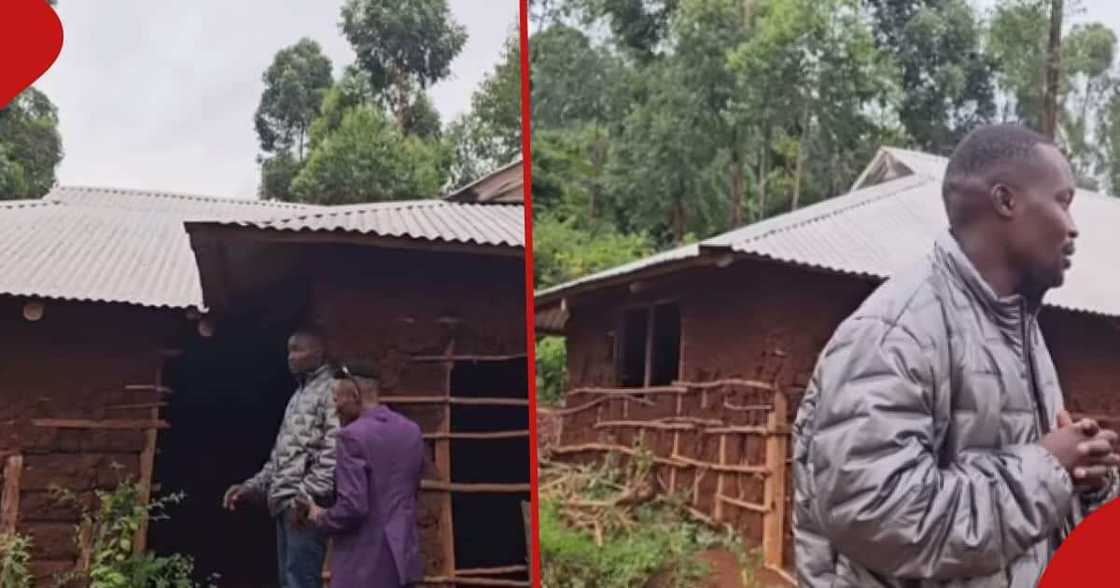 The Kisii man visiting the mud-walled home. The Kisii man visiting the mud-walled home.