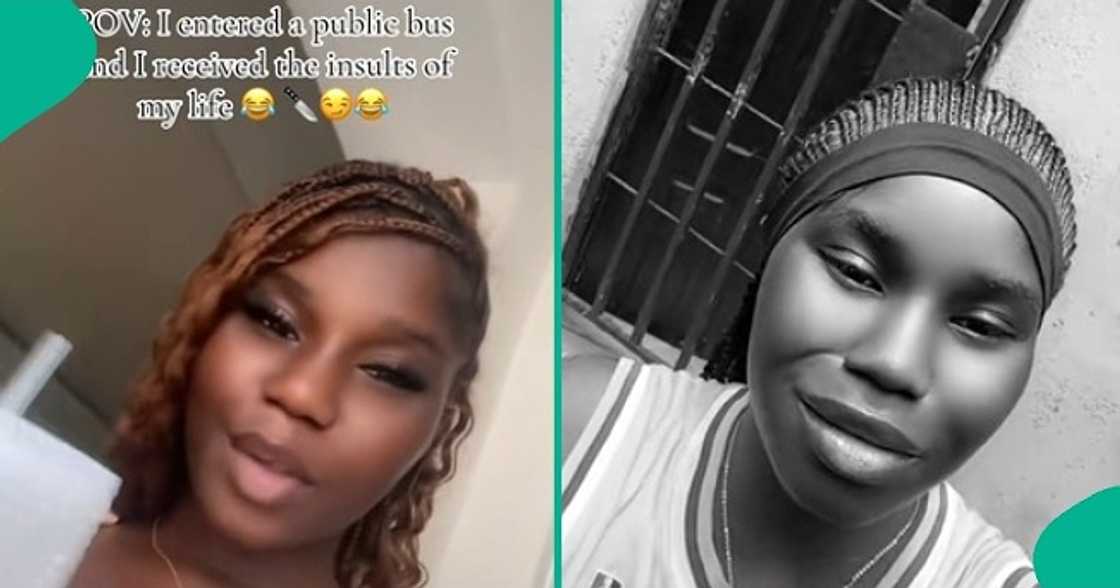 Lady displays her unfriendly experience with two women on a public bus. Lady displays her unfriendly experience with two women on a public bus.