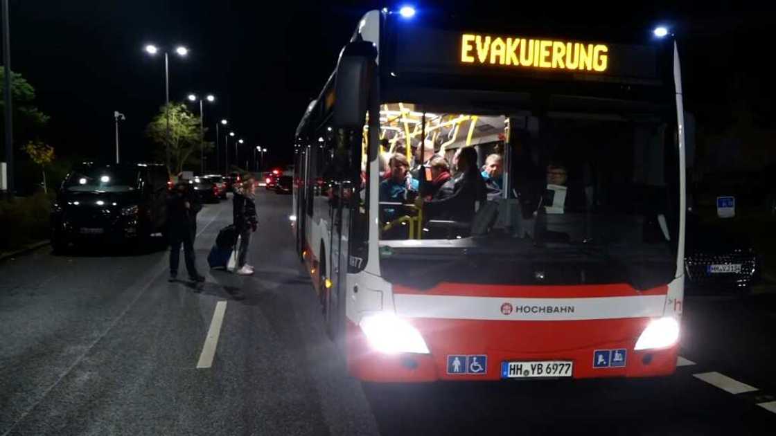 Staff and passengers were evacuated from Hamburg airport