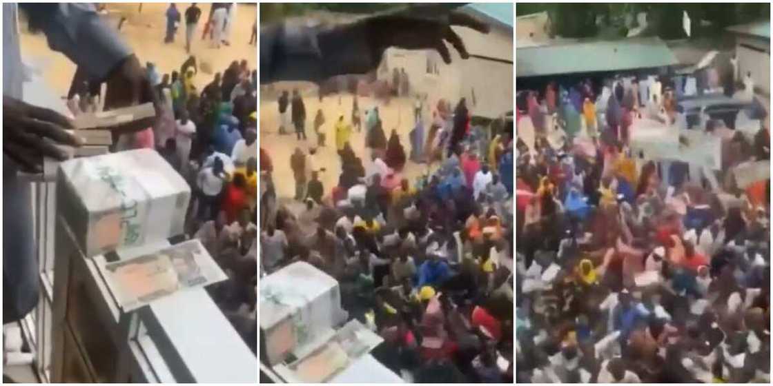 Northern Cubana: Nigerians react to video of man spraying cash from balcony to people Northern Cubana: Nigerians react to video of man spraying cash from balcony to people