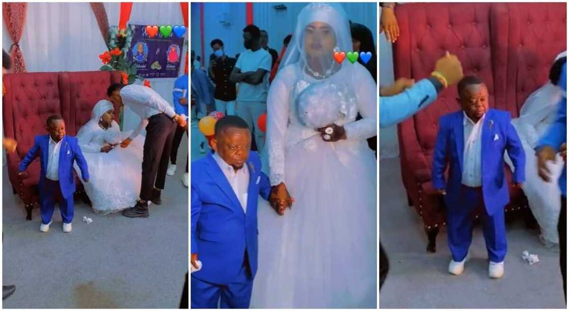 Photos shows small man married to a tall lady. Photos shows small man married to a tall lady.
