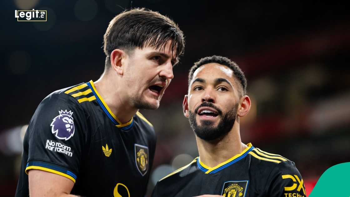 Matheus Cunha, Harry Maguire, Premier League, Arsenal, Manchester United, Emirates Stadium. Matheus Cunha, Harry Maguire, Premier League, Arsenal, Manchester United, Emirates Stadium.