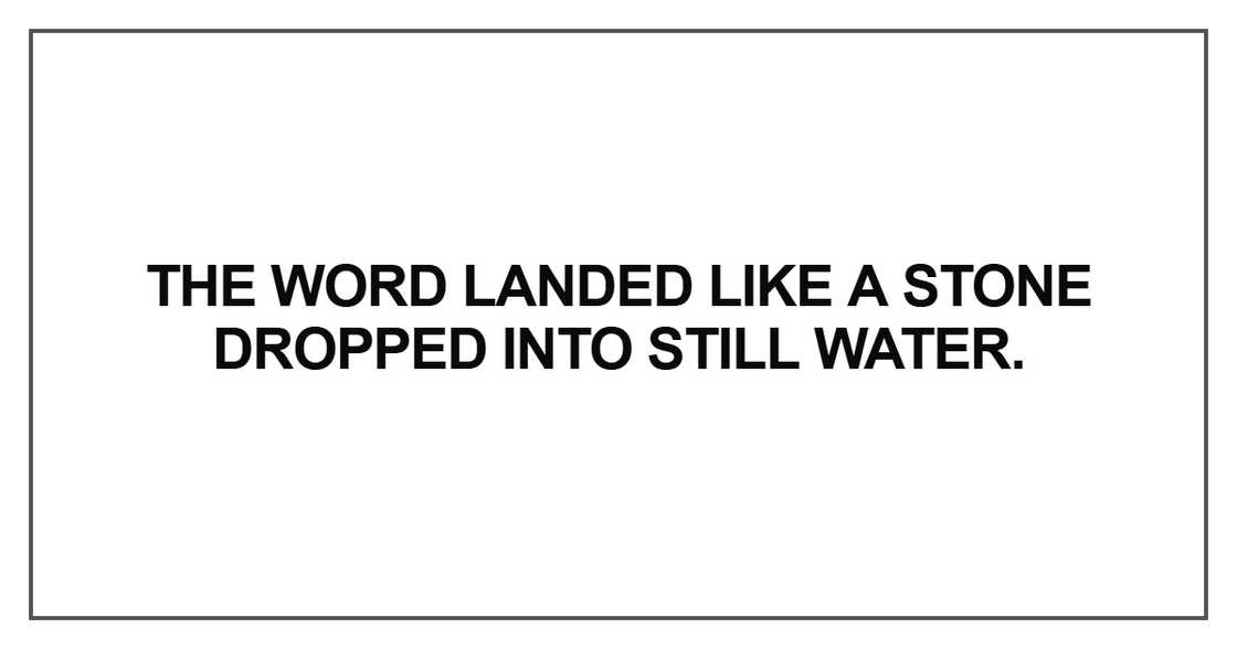 The word landed like a stone dropped into still The word landed like a stone dropped into still