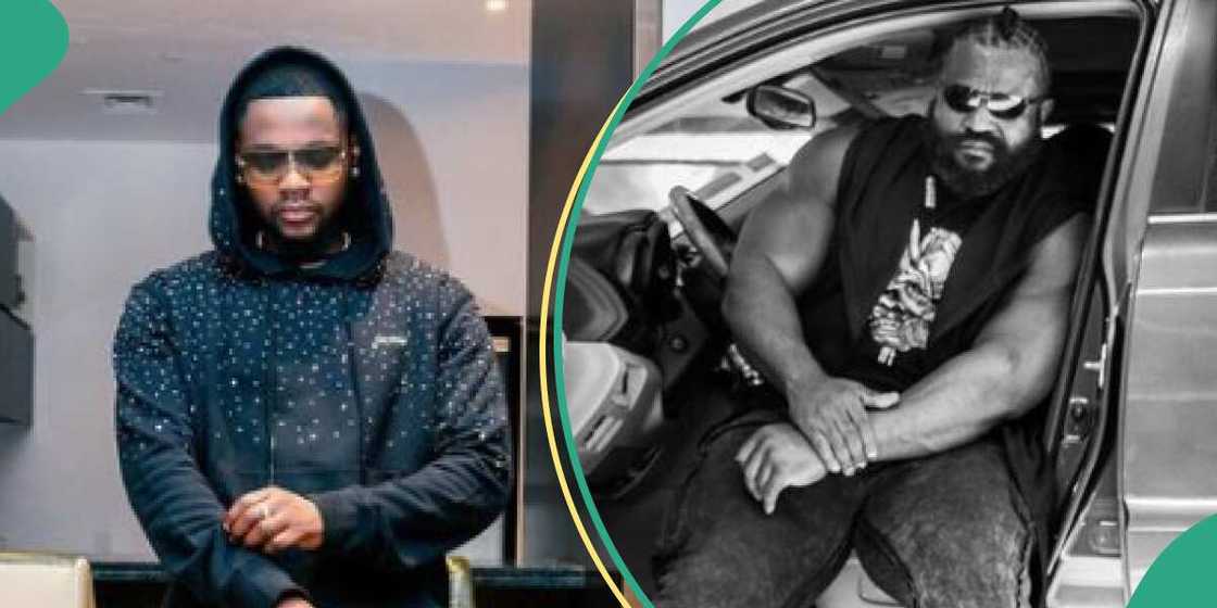 Singer Kizz Daniel and his bodyguard Kelvin Singer Kizz Daniel and his bodyguard Kelvin