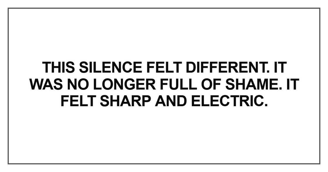 This silence felt different This silence felt different
