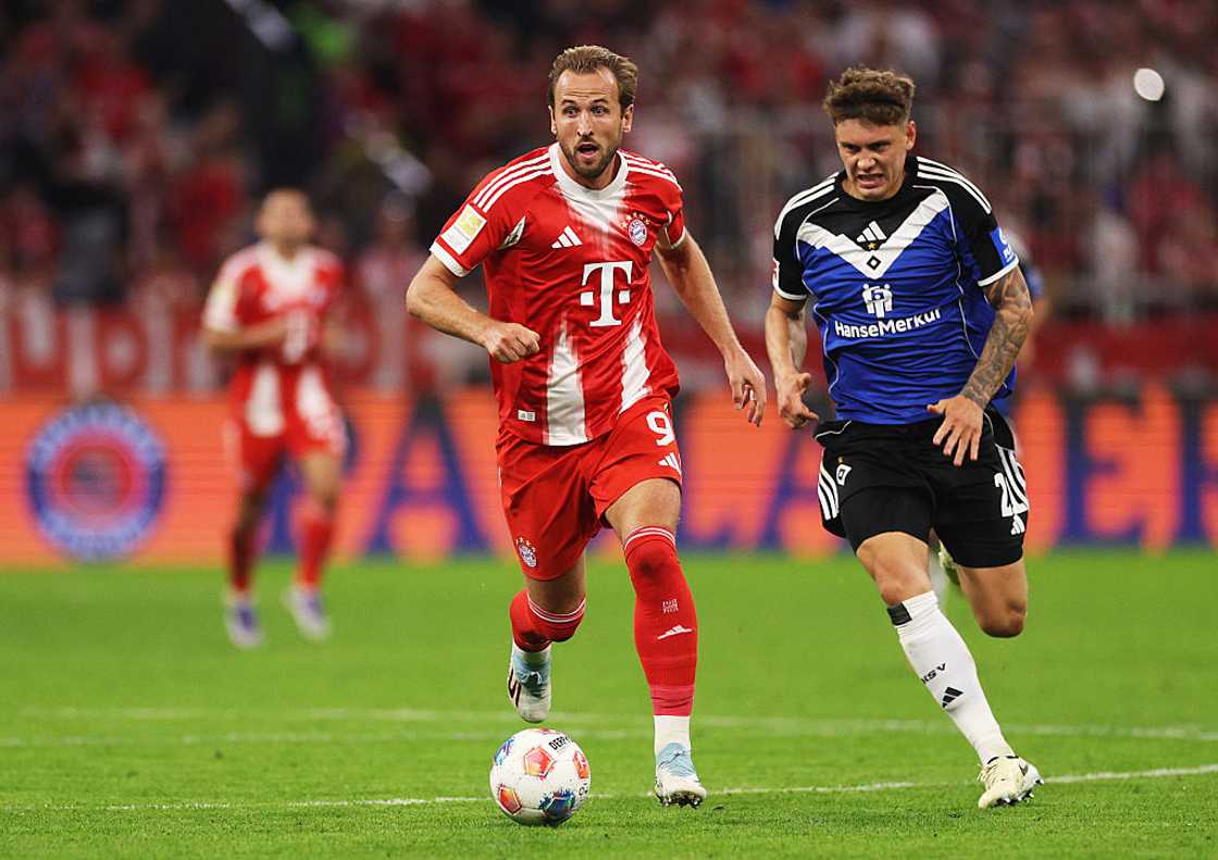 Harry Kane of Bayern Munich is playing at Allianz Arena Harry Kane of Bayern Munich is playing at Allianz Arena
