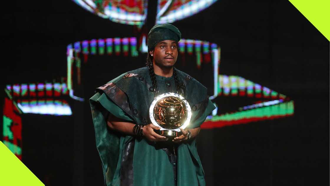 Ademola Lookman with the CAF award trophy Ademola Lookman with the CAF award trophy