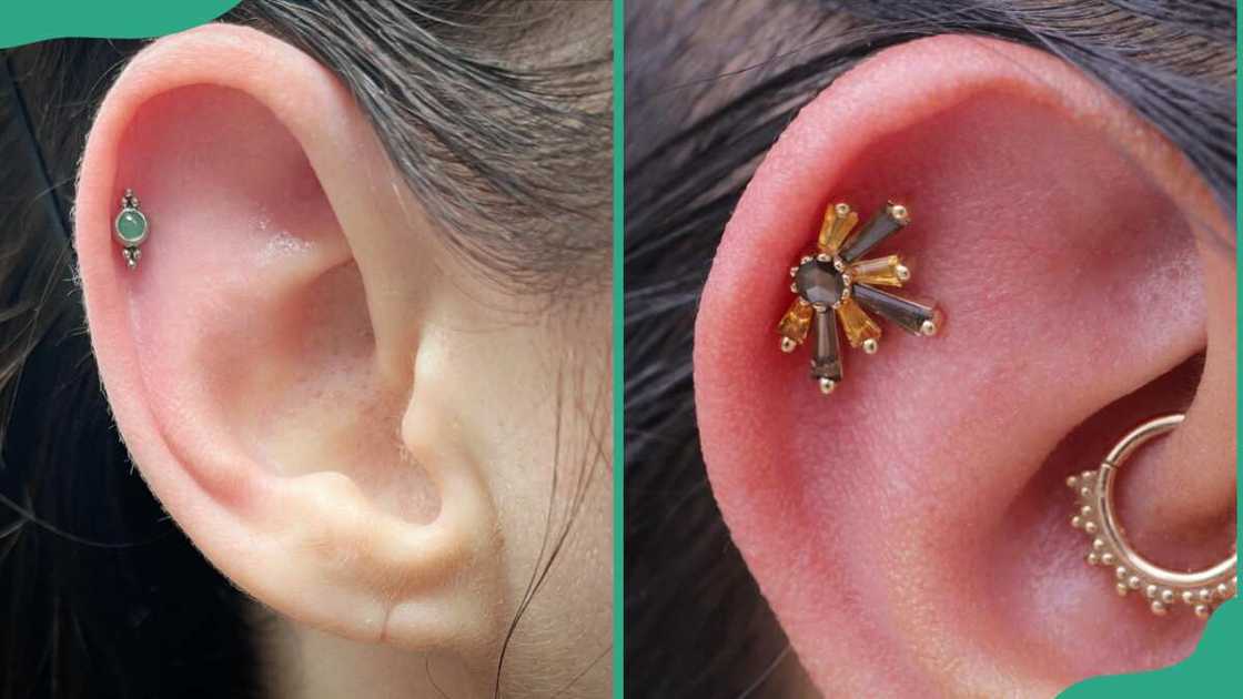 Different types of helix piercing jewelries Different types of helix piercing jewelries