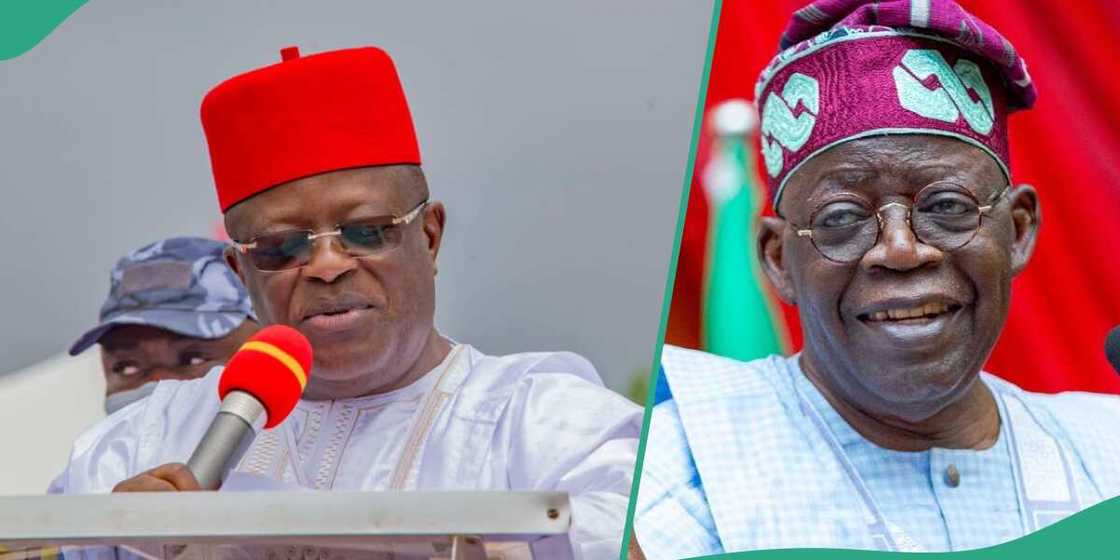 Collage photos of President Tinubu and Dave Umahi