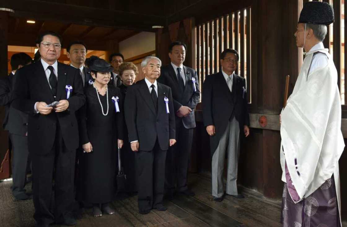 Visits by Japanese officials to the Yasukuni shrine that honours war dead -- including convicted war criminals -- regularly prompt anger from Beijing Visits by Japanese officials to the Yasukuni shrine that honours war dead -- including convicted war criminals -- regularly prompt anger from Beijing