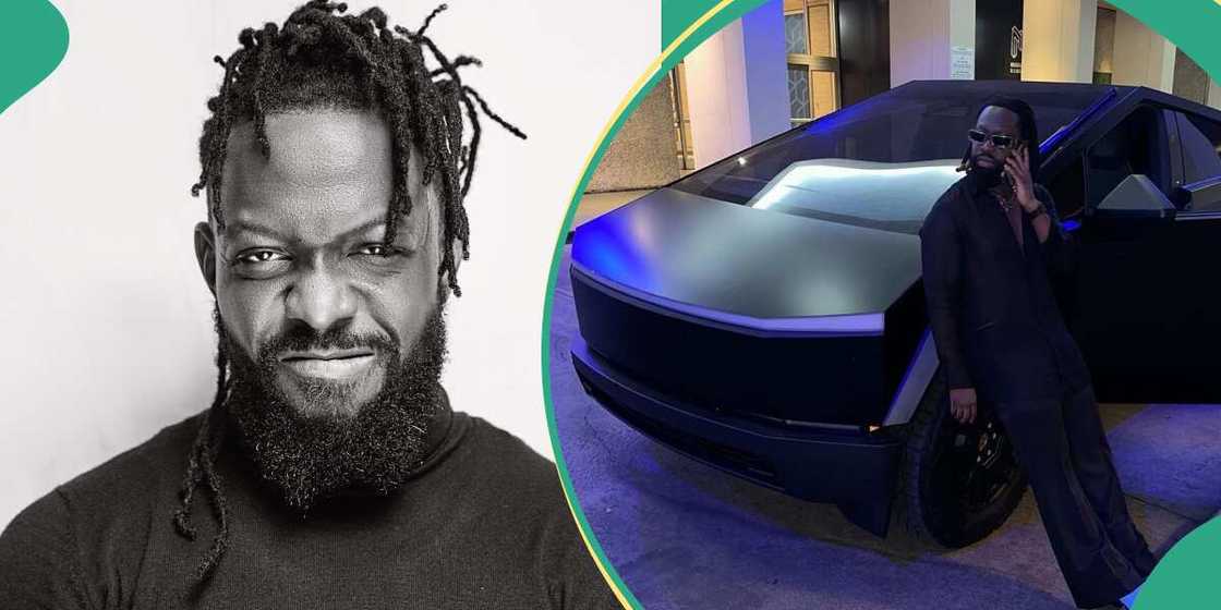 Pictures of Timaya with a Tesla Cybertruck Pictures of Timaya with a Tesla Cybertruck